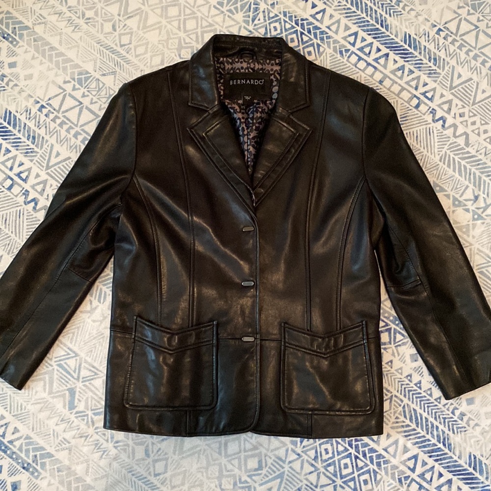 Bernardo Black Leather Jacket - image 1